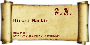 Hirczi Martin névjegykártya